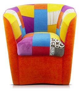 Poltroncina a Pozzetto 70x67x76 cm in Tessuto e Similpelle Arancione