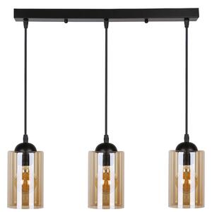 Candellux Lampadario a sospensione nero e marrone Bistro per lampadina 3x E27 33-00545
