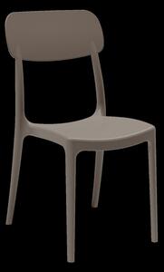 Sedia Impilabile da Giardino 53x46x88 cm in Polipropilene Tortora
