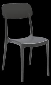 Sedia Impilabile da Giardino 53x46x88 cm in Polipropilene Nera