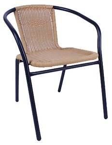 Sedia da Giardino 59x52x74 cm in Acciaio e Rattan Sintetico Beige
