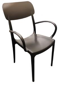 Sedia Impilabile da Giardino 53x55x88 cm con Braccioli in Polipropilene Nera