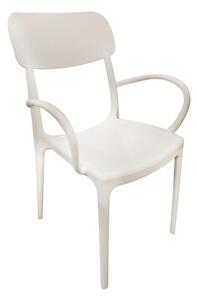 Sedia Impilabile da Giardino 53x55x88 cm con Braccioli in Polipropilene Bianca