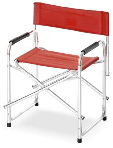Sedia Regista da Giardino 61x50x79 cm in Alluminio e Poliestere Rossa