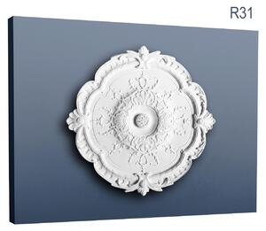Orac R31 Luxxus Rosone Decorativo Profilo Stucco Soffitto Parete Elemento Decorativo Bianco Alta Qualità Stabile | 38,5 Cm Diametro