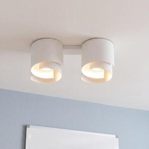 Plafoniera metallo bianco 2x GU10 40 cm di larghezza lampada da soffitto design moderno soggiorno corridoio