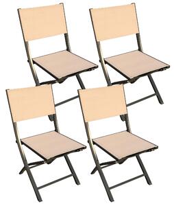 Set 4 Sedie da Giardino 57x46x86 cm in Alluminio Grigio