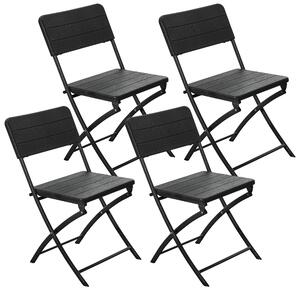 Set 4 Sedie Pieghevoli da Giardino 54x44,5x80,5 cm in Acciaio