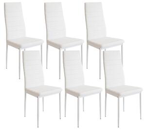Set 6 Sedie 42x40x82 cm in Similpelle Bianco