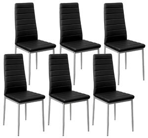 Set 6 Sedie 42x40x82 cm in Similpelle Nero