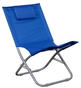 Spiaggina Pieghevole 63x48x75 cm in Acciaio e Poliestere Royal Blue