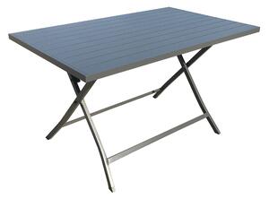 Tavolo da Giardino 130x77x73 cm in Alluminio Grigio