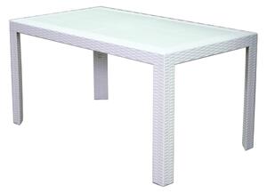 Tavolo da Giardino 140x80x72 cm in Polipropilene Bianco