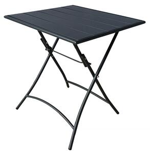 Tavolo Pieghevole da Giardino 60x60x72 cm in Acciaio Grigio Scuro