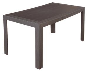 Tavolo da Giardino 140x80x72 cm in Polipropilene Marrone