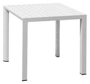 Tavolo Quadrato da Giardino 80x80x75 cm in Alluminio Bianco