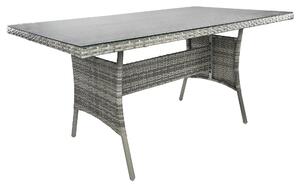 Tavolo da Giardino 160x80x74 cm in Rattan Sintetico Grigio
