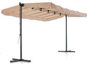 Tenda Gazebo da Giardino 3,75x2,5x2,2m in Poliestere Beige