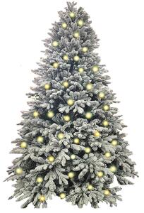 Albero di Natale Artificiale Innevato con Led Bianco Caldo Abetone Altezza 210 cm