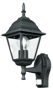 Applique da parete per esterno 60w e27 con sensore nera paris sense - Gt Luce