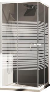 Box Doccia Angolare 70x70 cm 2 Ante Scorrevoli in Cristallo Serigrafato 4mm H185 Fosterberg Tonder Bianco