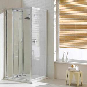 Box Doccia Angolare 70x70 cm 1 Anta a Libro in Cristallo Trasparente 4mm H198 Fosterberg Fyn Duo