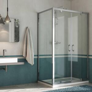 Box Doccia Angolare 70x80 cm 2 Ante Battenti in Cristallo Trasparente 6mm H185 Fosterberg Koge Duo