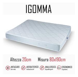 Materasso ignifugo gomma 80x190 in poliuretano alto 20cm - Gt Materassi