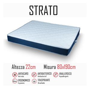 Materasso strato 80x190 in poliuretano alto 22cm - Gt Materassi