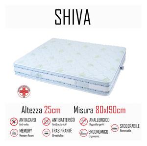 Materasso shiva9 zone 80x190 in gomma e memory alto 25cm - Gt Materassi
