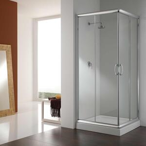 Box Doccia Angolare 80x80 cm 2 Ante Scorrevoli in Cristallo Trasparente 6mm H185 Fosterberg Aarhus