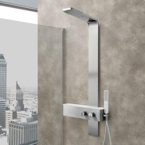 Colonna doccia in acciaio inox spazzolati silver aosta - Olimpo Docce