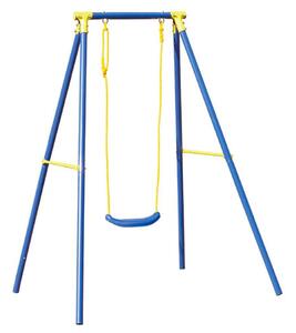 Altalena da Giardino per Bambini in Ferro Blu e Giallo