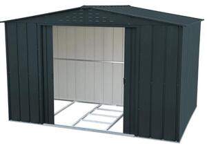 Casetta Box da Giardino 322x233x209 cm in Metallo Grigio Scuro