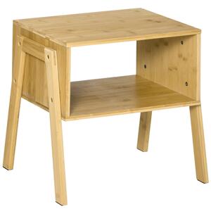 Comodino con Ripiano 43x32,5x42 cm in Bambù Naturale
