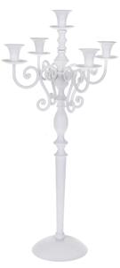 Candeliere Composto da 5 Bracci Altezza 44,5 cm Bianco