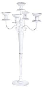Candeliere Composto da 5 Bracci Altezza 79 cm Bianco