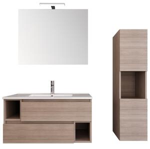 Mobile sospeso 90cm olmo, lavabo ceramico mood-755p - Olimpo Docce