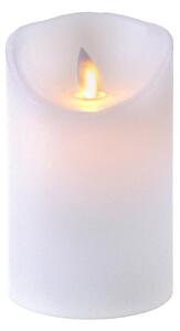 Set 3 Candele Cera Artificiale con Telecomando a Fiamma Mobile Altezza 13 cm Bianco
