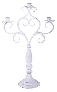 Candeliere Composto da 3 Bracci Altezza 59,5 cm Bianco