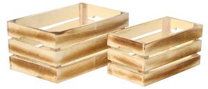 Set di 2 Cassetta in Legno Larghezza 28 cm Marrone