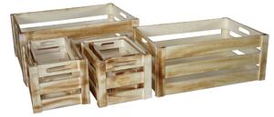 Set di 6 Cassetta in Legno Larghezza 54 cm