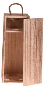 Set 2 Scatole Portabottiglie in Legno con Manico in Corda Altezza 36 cm