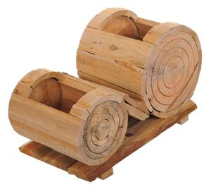 Portavasi con Vasi x 2 Legno 37 cm Larghezza Legno 37 cm Scv