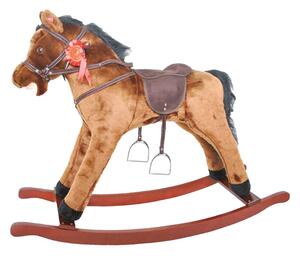 Cavallo a Dondolo Geneva in Peluche e Legno con suoni per Bambini