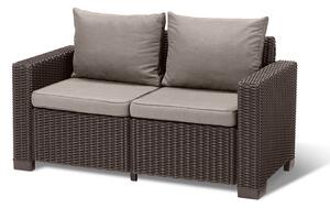 Divano 2 Posti da Giardino 141x68x71,5 cm in Resina Keter California Cappuccino