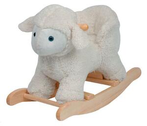 Dondolo Agnellino in Peluche e Legno per Bambini