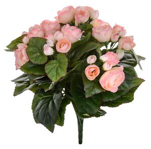 Set 3 Bouquet Artificiale di Begonia Altezza 28 cm marrone