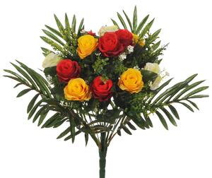 Set 2 Bouquet Artificiale di Rose in Boccio Altezza 48 cm Rosso