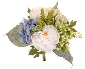Set 2 Bouquet Artificiale di Rosa e Ortensie Altezza 33 cm